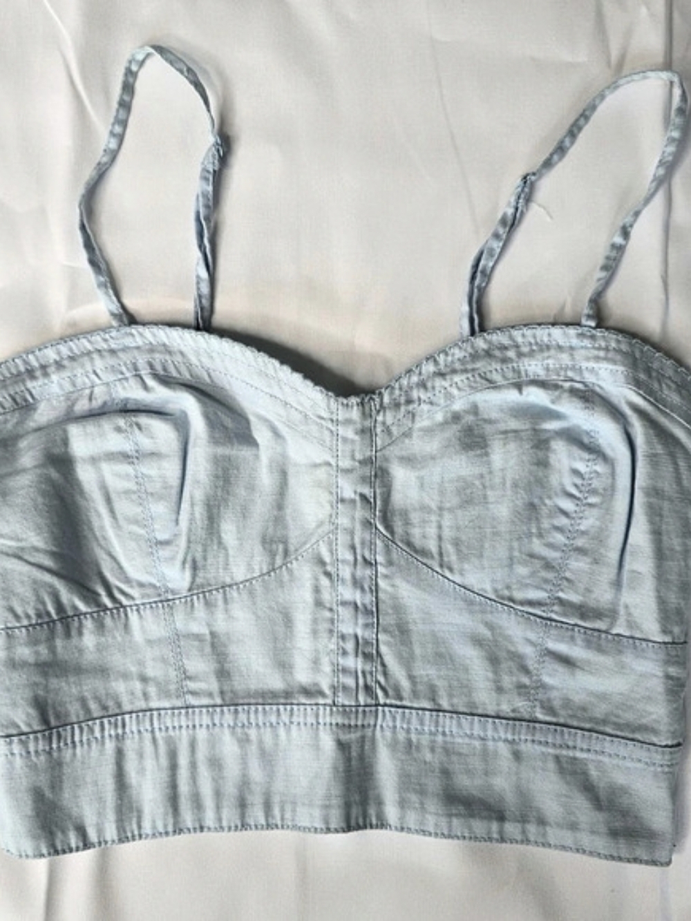 American Eagle Outfitters Light Blue Bustier Corset Crop Top XS
